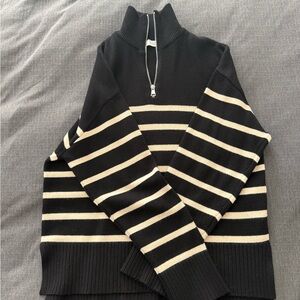 Zara Striped Quarter Zip Cozy Sweater